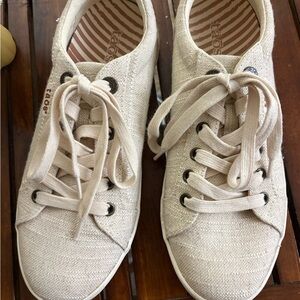 Taos Beige Tweed-like Canvas Sneakers